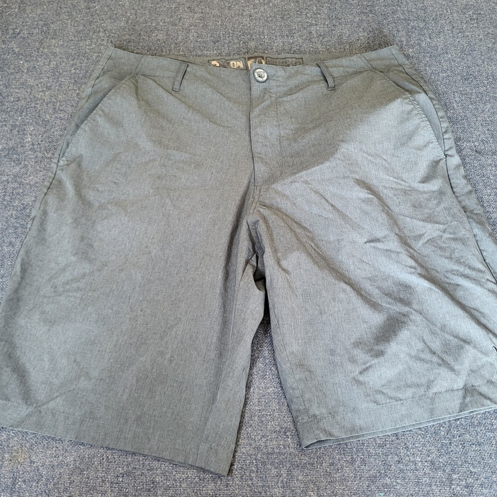Dixxon Flannel Co Mens Blue Hybrid Walk Shorts Stretch Size 36 Live Fast Forever